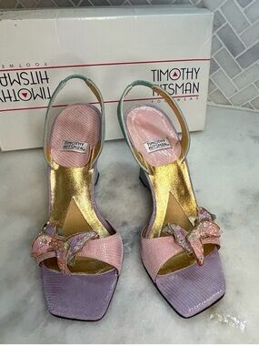 Timothy Hitsman Alsace Pastel Kid Slingback Heels 6 M